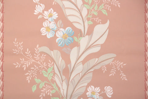 1940s Floral Vintage Wallpaper