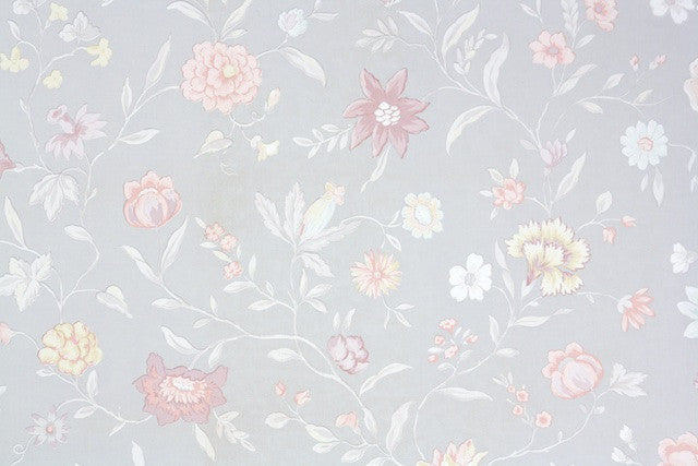 1980s Floral Vintage Wallpaper