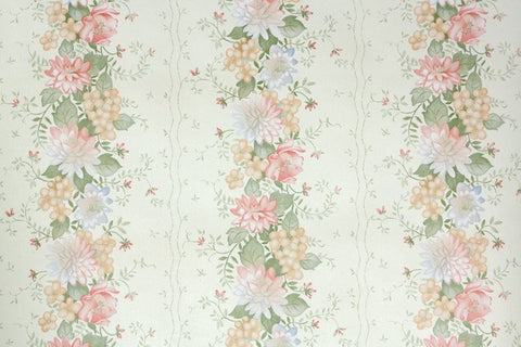 1980s Floral Vintage Wallpaper