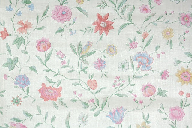 1980s Floral Vintage Wallpaper