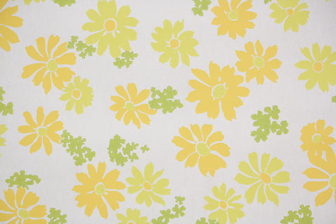 1960s Floral Vintage Wallpaper