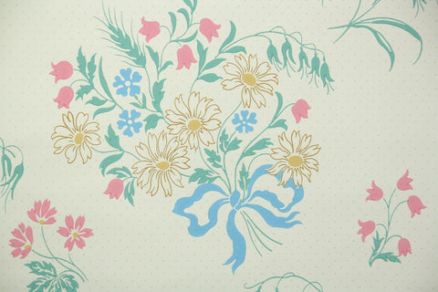 1940s Floral Vintage Wallpaper