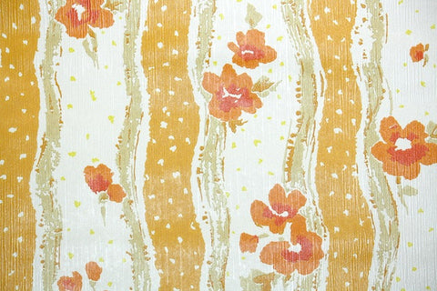 1970s Floral Vintage Wallpaper