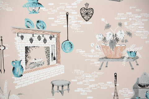 1950s Kitchen Vintage Wallpaper