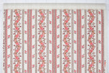 1970s Floral Stripe Hand-Print Vintage Wallpaper