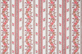 1970s Floral Stripe Hand-Print Vintage Wallpaper