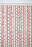 1970s Floral Stripe Hand-Print Vintage Wallpaper