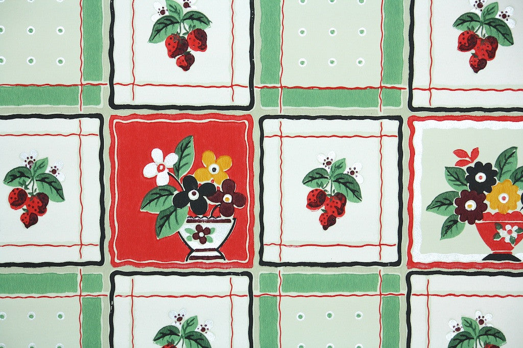 1940s Kitchen Vintage Wallpaper