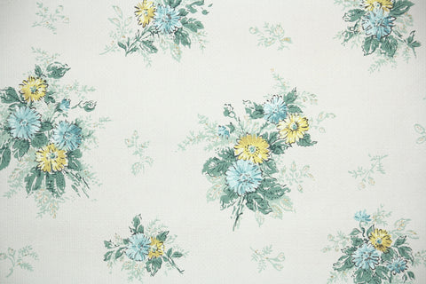 1960s Floral Vintage Wallpaper