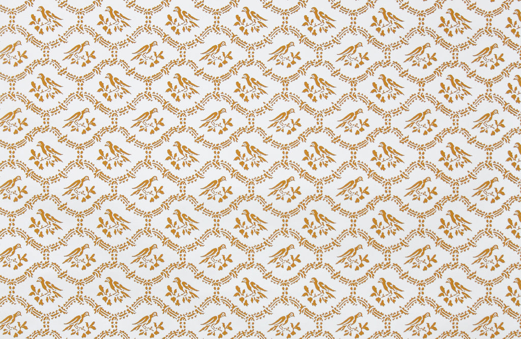 1970s Floral Hand-Print Vintage Wallpaper