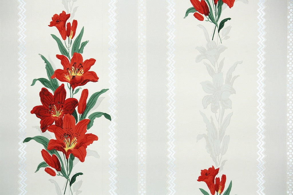 1940s Floral Vintage Wallpaper