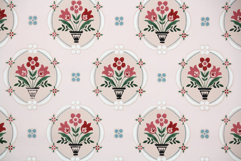 1950s Floral Vintage Wallpaper