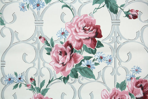 1940s Floral Vintage Wallpaper