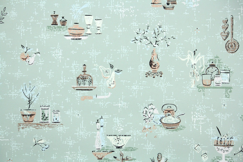 1950s Kitchen Vintage Wallpaper
