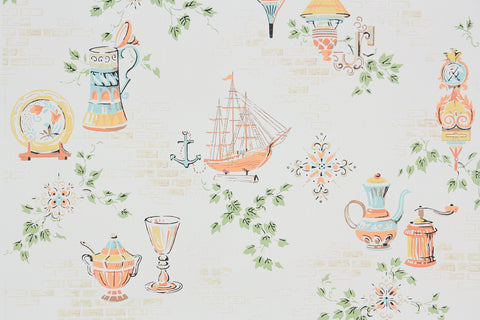 1950s Kitchen Vintage Wallpaper