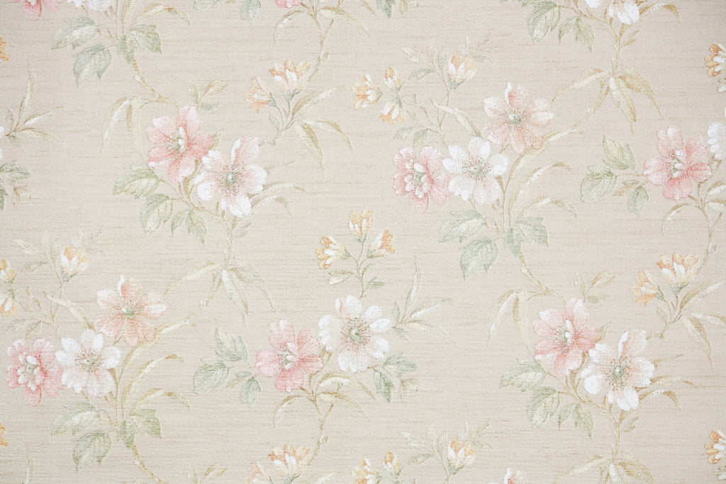 1980s Floral Vintage Wallpaper