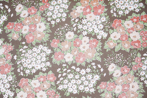 1970s Floral Vinyl Vintage Wallpaper