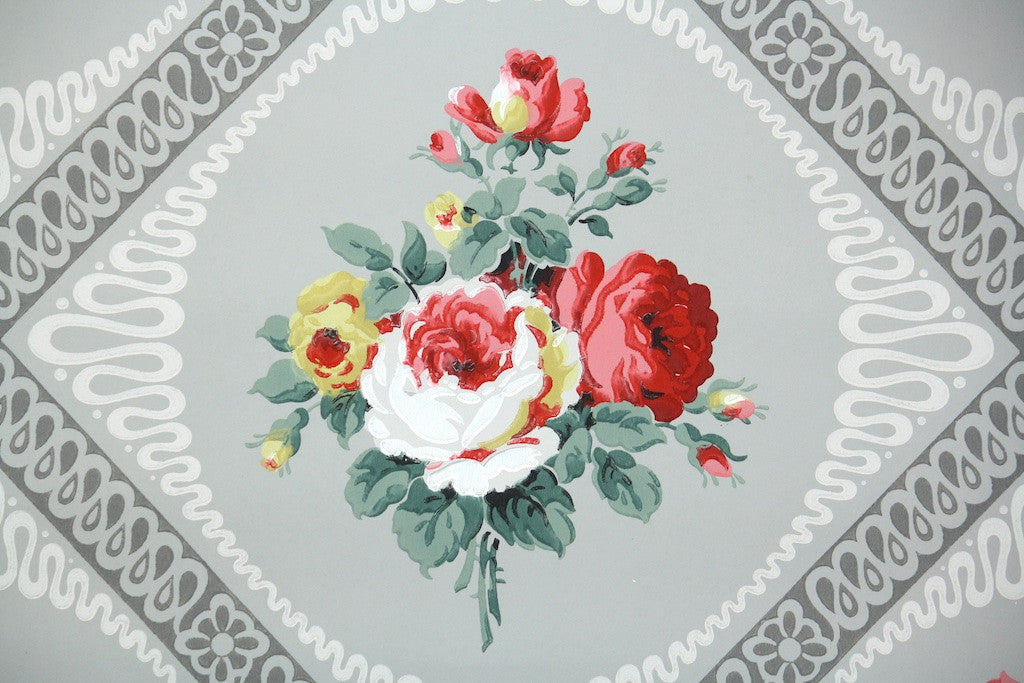 1940s Floral Vintage Wallpaper