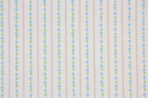 1960s Floral Stripe Vintage Wallpaper