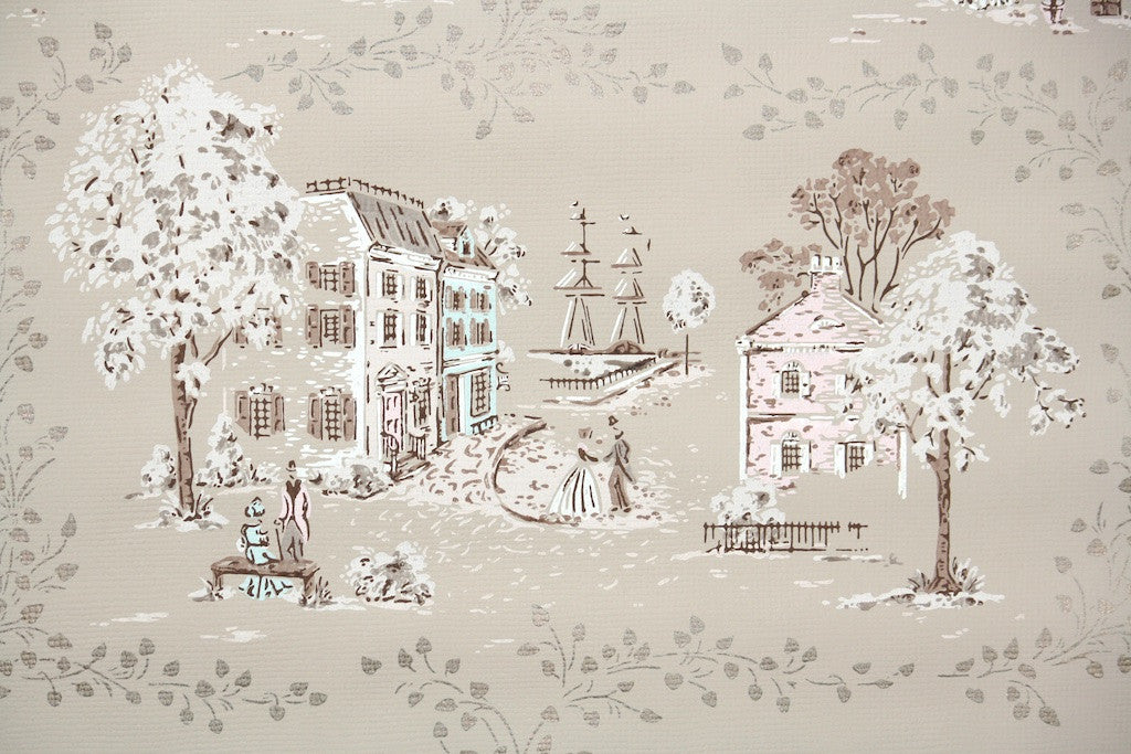 1960s Scenic Vintage Wallpaper