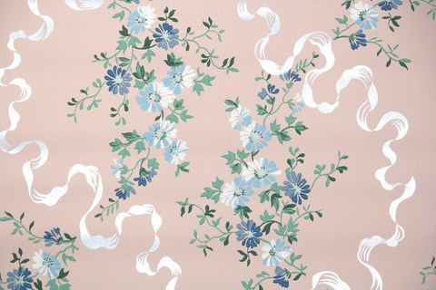 1950s Floral Vintage Wallpaper