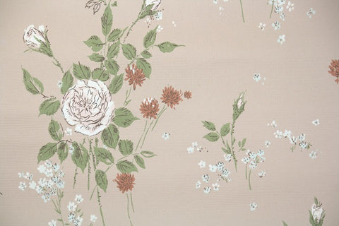 1950s Floral Vintage Wallpaper