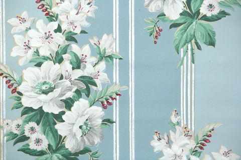 1940s Floral Vintage Wallpaper