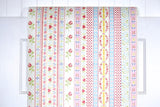 1970s Floral Stripe Vintage Wallpaper