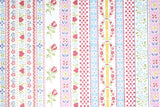 1970s Floral Stripe Vintage Wallpaper