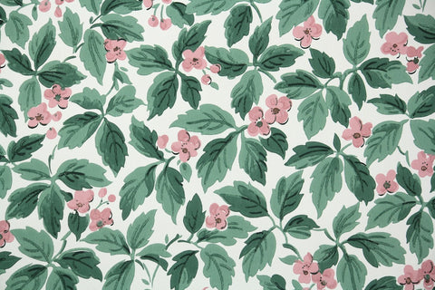 1940s Floral Vintage Wallpaper