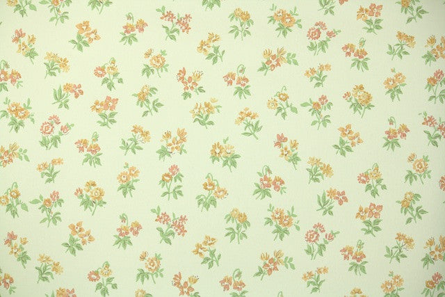 1960s Floral Vintage Wallpaper