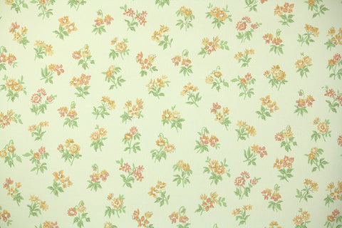 1960s Floral Vintage Wallpaper