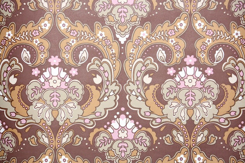 1970s Damask Vintage Wallpaper