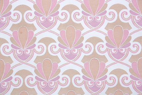 1970s Damask Vintage Wallpaper