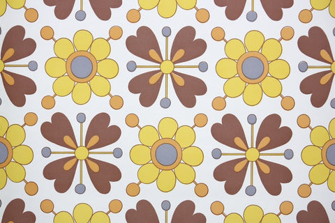 1970s Floral Vintage Wallpaper