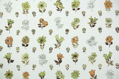 1940s Floral Vintage Wallpaper