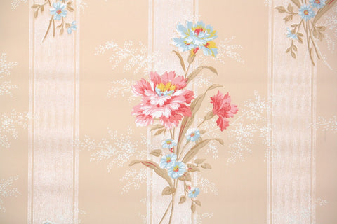 1940s Floral Vintage Wallpaper