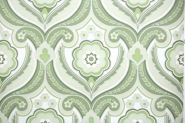 1960s Floral Vintage Wallpaper