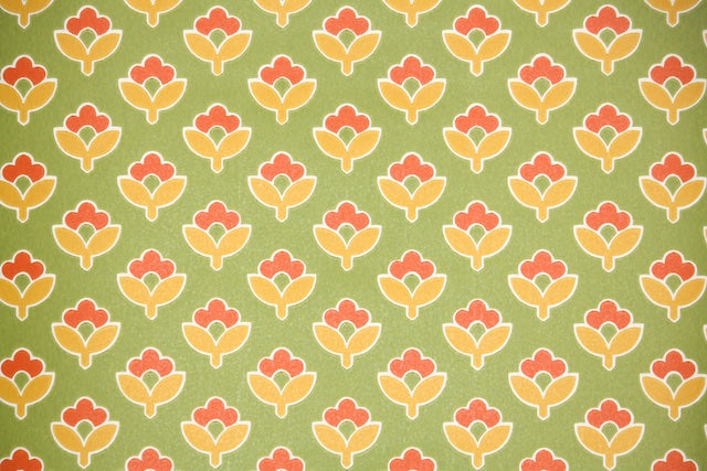 1970s Floral Vintage Wallpaper