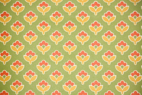 1970s Floral Vintage Wallpaper