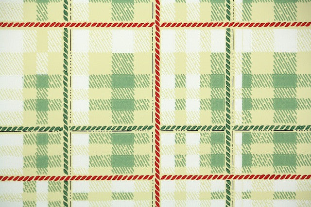 1950s Plaid Vintage Wallpaper