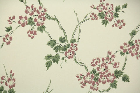 1950s Floral Vintage Wallpaper