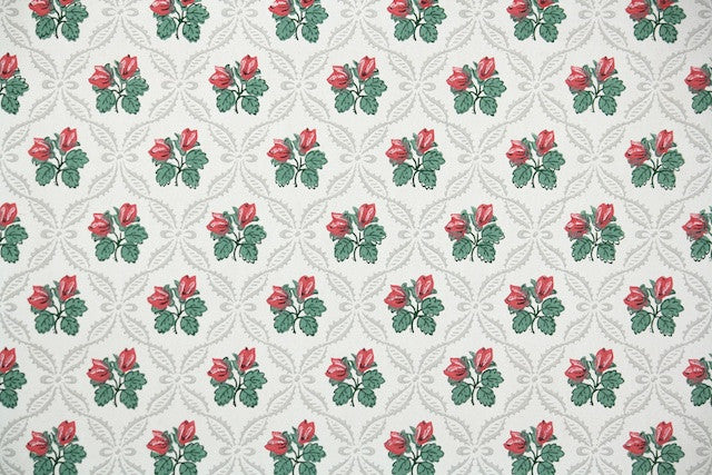 1940s Floral Vintage Wallpaper