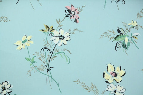 1950s Floral Vintage Wallpaper