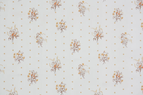 1980s Floral Vintage Wallpaper