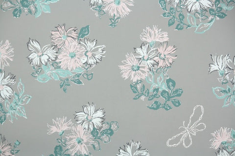 1950s Floral Vintage Wallpaper