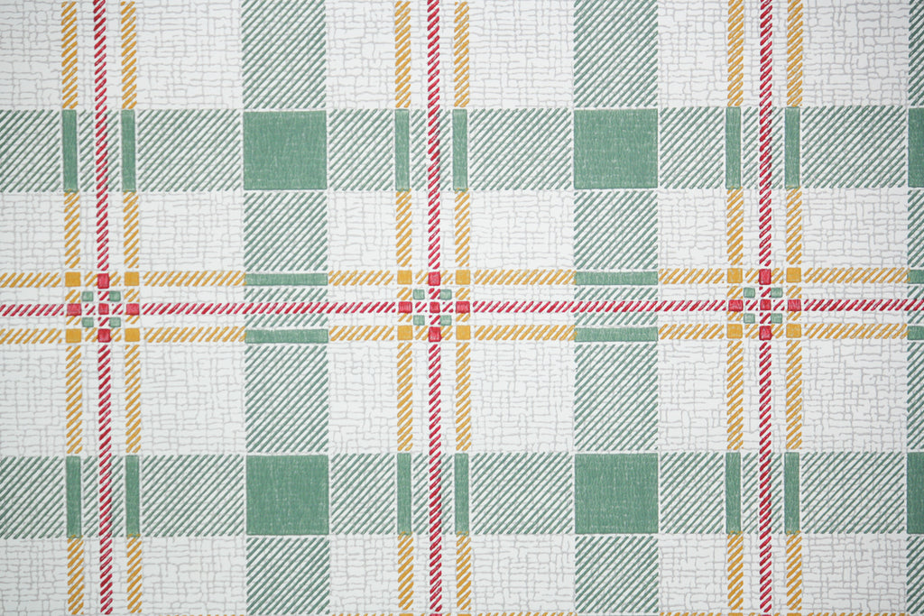 1950s Plaid Vintage Wallpaper