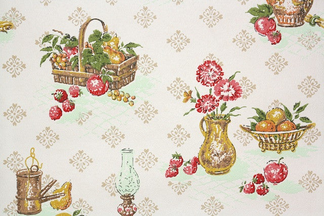 1960s Kitchen Vintage Wallpaper