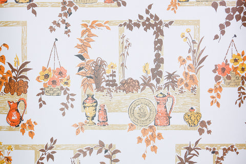 1970s Floral Vintage Wallpaper