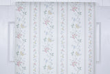 1980s Floral Stripe Vintage Wallpaper